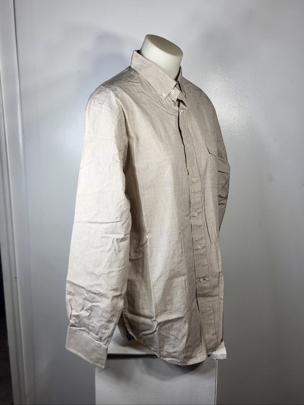 Daniel Cremieux Men's Tan Long Sleeve Button Down Shirt Sz lg - Picture 4 of 8